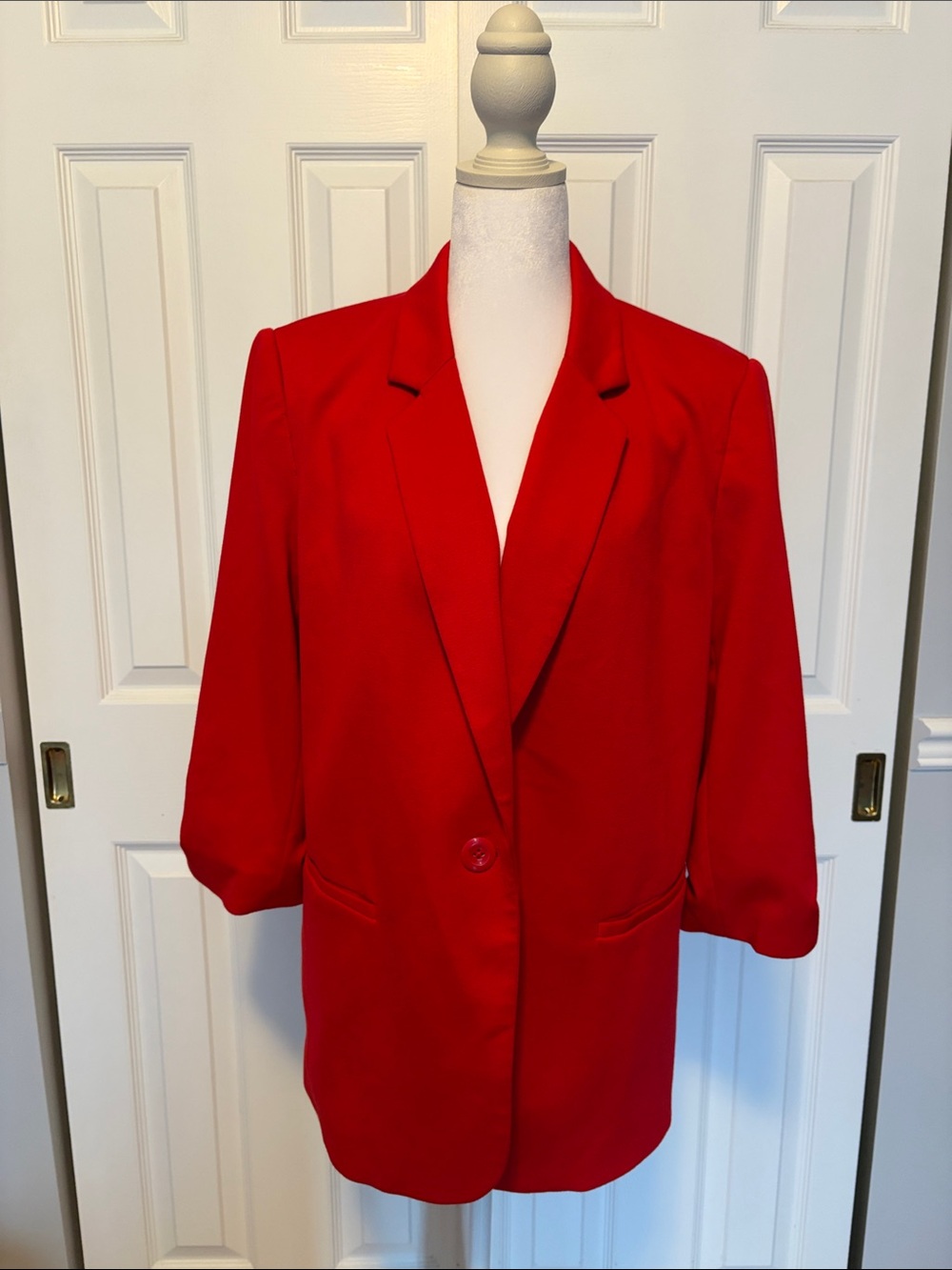 NWOT Ricki's Hampton Style Red Blazer with Ruched Sleeves